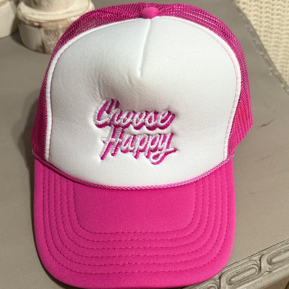 Halo Pink and White Trucker Hat